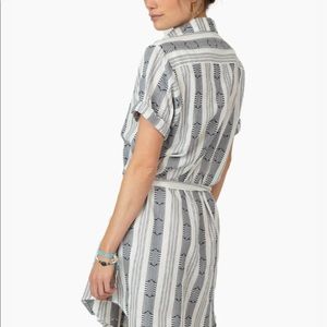 NWT Dylan blue and white nautical stripe shirt dress size m